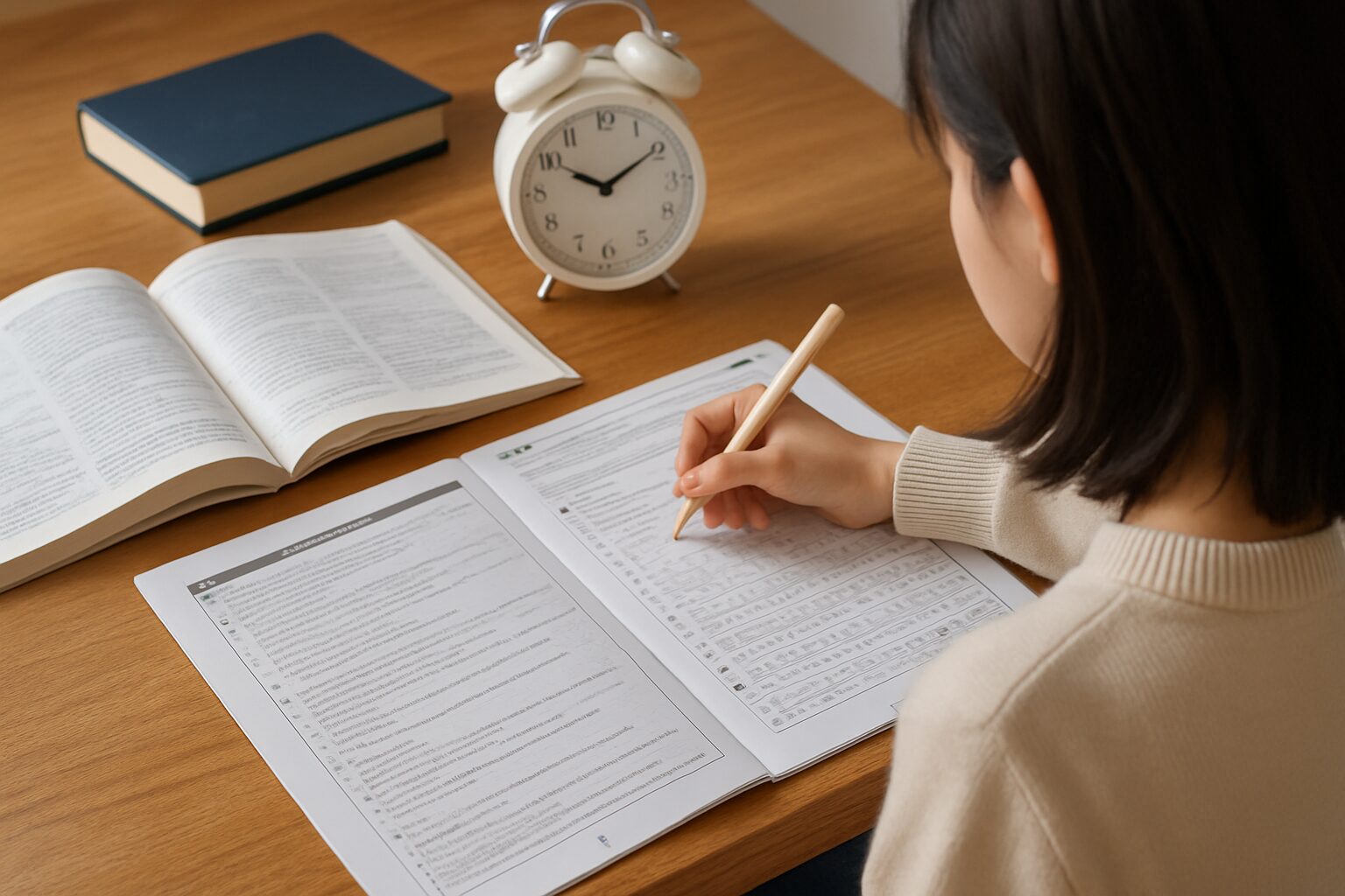 通信制高校の生徒が自宅で勉強している様子