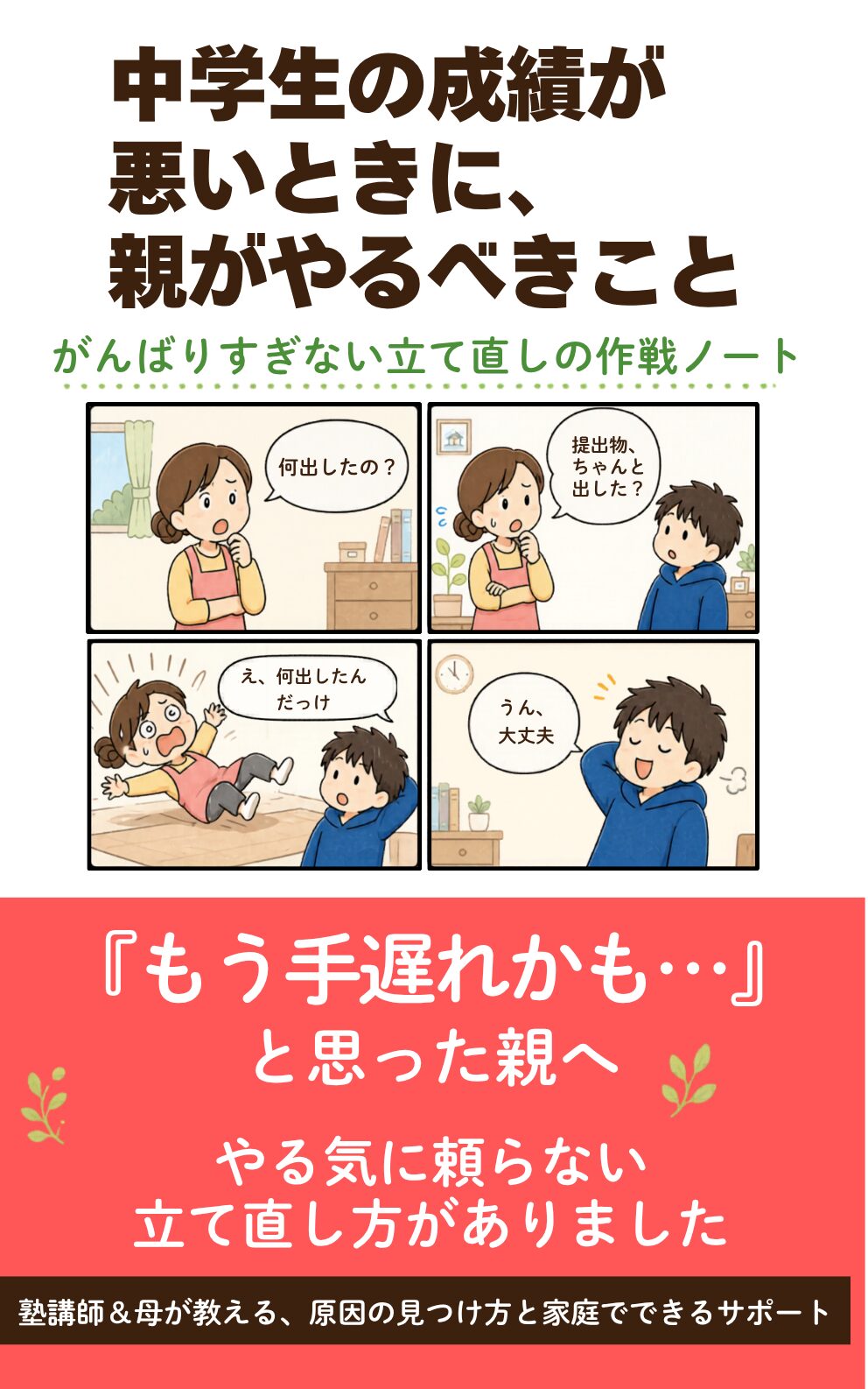 中学生の成績が悪いときに親がやるべきこと